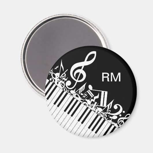 Persoonlijke gepersonaliseerde muzieknoten en pian magneet (Voorkant / Achterkant)