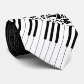 Persoonlijke gepersonaliseerde muzieknoten en pian stropdas (Opgerold)