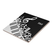 Persoonlijke gepersonaliseerde muzieknoten en pian tegeltje (Zijkant)