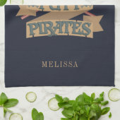 Persoonlijke gepersonaliseerde puntpiraten die Hob Theedoek (Gevouwen)