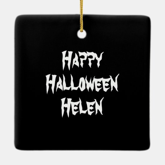 Persoonlijke gepersonaliseerde Spooky Halloween Gh Keramisch Ornament (Achterkant)