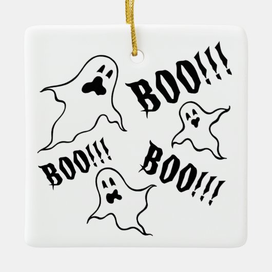 Persoonlijke gepersonaliseerde Spooky Halloween Gh Keramisch Ornament (Voorkant)
