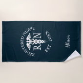 Persoonlijke geregistreerde urse blauwe kaduceus strandlaken (Voorkant)