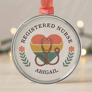 Persoonlijke Geregistreerde Verpleegster Retro Har Metalen Ornament