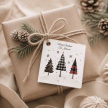 Persoonlijke geruite kerstboom familienaam 