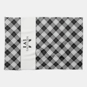 Persoonlijke geruite monogram keukenhanddoek (Horizontaal)