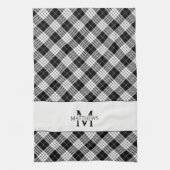Persoonlijke geruite monogram keukenhanddoek (Verticaal)