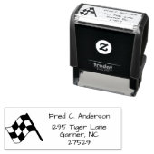 Persoonlijke geruite racevlag retouradres  zelfinktende stempel (In situ)