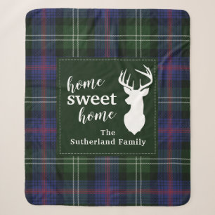 Persoonlijke geruite zoete thuis Sutherland Tartan Sherpa Deken