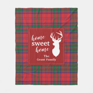 Persoonlijke geruite zoete thuis tartan clan Grant Fleece Deken