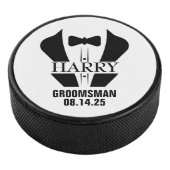 Persoonlijke geschenken voor bruidsjonkers hockey puck (3/4)