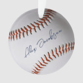 Persoonlijke Gesigneerde Honkbal Foto Ornament (voorkant)