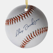 Persoonlijke Gesigneerde Honkbal Keramisch Ornament (Voorkant)