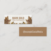 Persoonlijke "Gestorven bladeren op hout" sociale  Mini Visitekaartje (Voorkant / Achterkant)