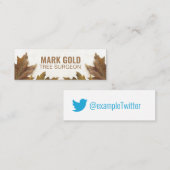 Persoonlijke "Gestorven bladeren op hout" Twitter Mini Visitekaartje (Voorkant / Achterkant)