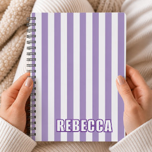 Persoonlijke gestreepte aangepaste naam preppy cad notitieboek