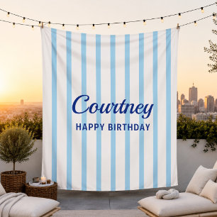 Persoonlijke gestreepte baby geboortedag decoratie wandkleed