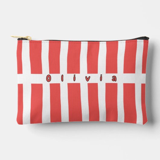 Persoonlijke gestreepte cosmeticatas etui (Voorkant)