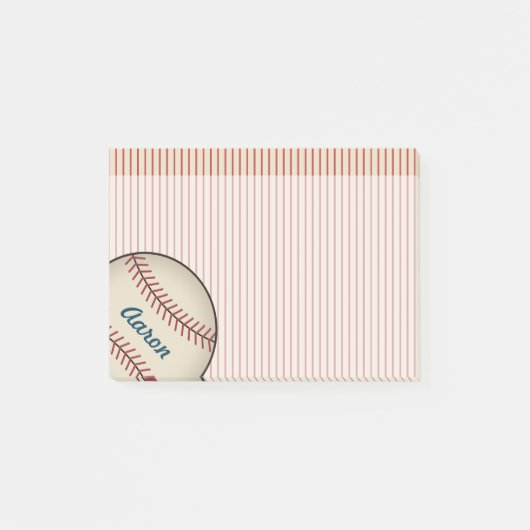 Persoonlijke gestreepte honkbal Post-it-notitieblo Post-it® Notes (Voorkant)
