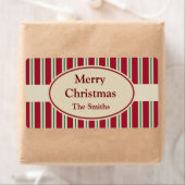 Persoonlijke gestreepte kerstlabels etiket (Insitu)
