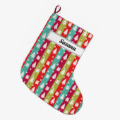 Persoonlijke gestreepte kerstsokken (Voorkant (Hangend))