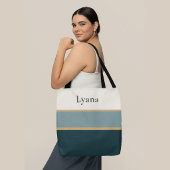 Persoonlijke Gestreepte Naam Tote – Minimale Luxe Bag