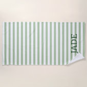 Persoonlijke gestreepte strandhanddoek, aangepaste strandlaken (Voorkant)