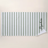 Persoonlijke gestreepte strandhanddoek, aangepaste strandlaken (Voorkant)