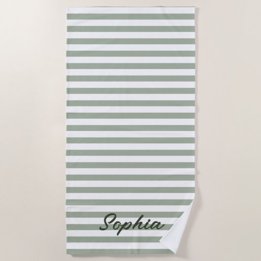 Persoonlijke gestreepte strandhanddoek, aangepaste strandlaken (Voorkant)