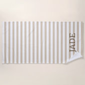 Persoonlijke gestreepte strandhanddoek, aangepaste strandlaken (Voorkant)