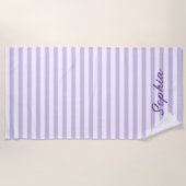Persoonlijke gestreepte strandhanddoek, aangepaste strandlaken (Voorkant)