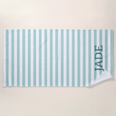 Persoonlijke gestreepte strandhanddoek, aangepaste strandlaken (Voorkant)