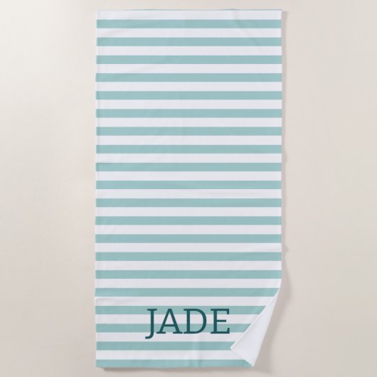 Persoonlijke gestreepte strandhanddoek, aangepaste strandlaken (Voorkant)