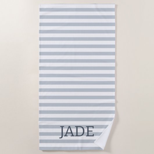 Persoonlijke gestreepte strandhanddoek, aangepaste strandlaken (Voorkant)
