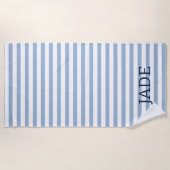 Persoonlijke gestreepte strandhanddoek, aangepaste strandlaken (Voorkant)