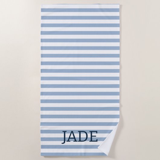 Persoonlijke gestreepte strandhanddoek, aangepaste strandlaken (Voorkant)