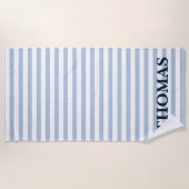 Persoonlijke gestreepte strandhanddoek, aangepaste strandlaken (Voorkant)