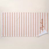 Persoonlijke gestreepte strandhanddoek, aangepaste strandlaken (Voorkant)