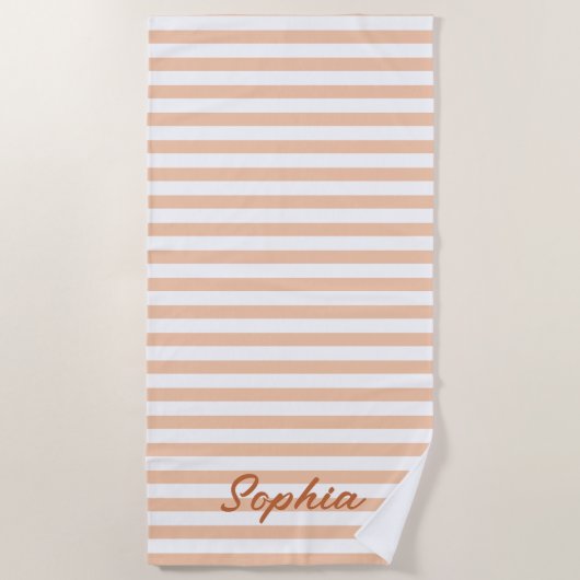 Persoonlijke gestreepte strandhanddoek, aangepaste strandlaken (Voorkant)