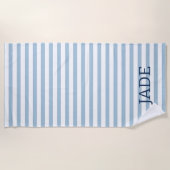 Persoonlijke gestreepte strandhanddoek, aangepaste strandlaken (Voorkant)
