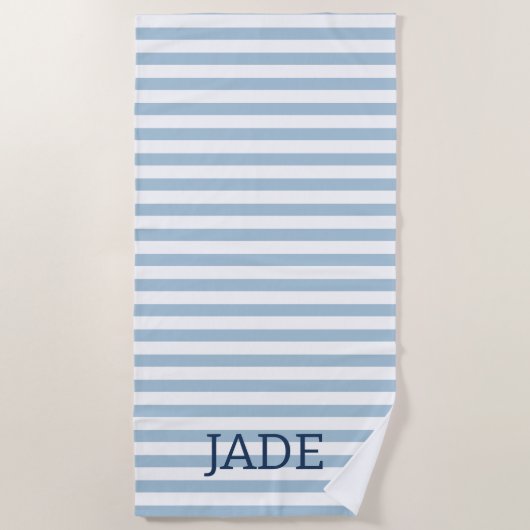 Persoonlijke gestreepte strandhanddoek, aangepaste strandlaken (Voorkant)