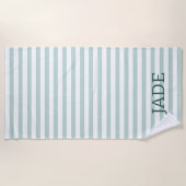 Persoonlijke gestreepte strandhanddoek, aangepaste strandlaken (Voorkant)
