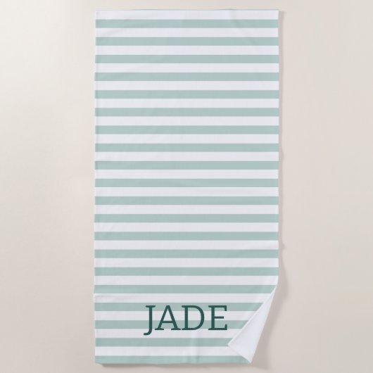 Persoonlijke gestreepte strandhanddoek, aangepaste strandlaken (Voorkant)