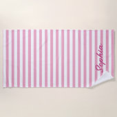 Persoonlijke gestreepte strandhanddoek, aangepaste strandlaken (Voorkant)