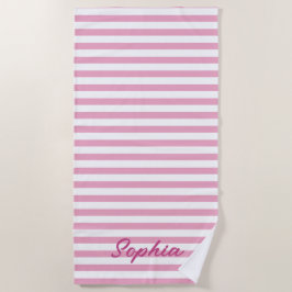 Persoonlijke gestreepte strandhanddoek, aangepaste strandlaken
