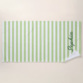 Persoonlijke gestreepte strandhanddoek, aangepaste strandlaken (Voorkant)
