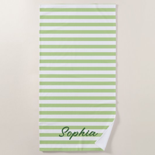 Persoonlijke gestreepte strandhanddoek, aangepaste strandlaken (Voorkant)