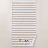 Persoonlijke gestreepte strandhanddoek, aangepaste strandlaken (Voorkant)