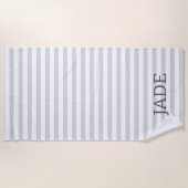 Persoonlijke gestreepte strandhanddoek, aangepaste strandlaken (Voorkant)