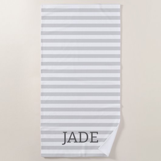 Persoonlijke gestreepte strandhanddoek, aangepaste strandlaken (Voorkant)